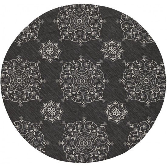 Harbor Charcoal Courtyard 7'6" Round Rug