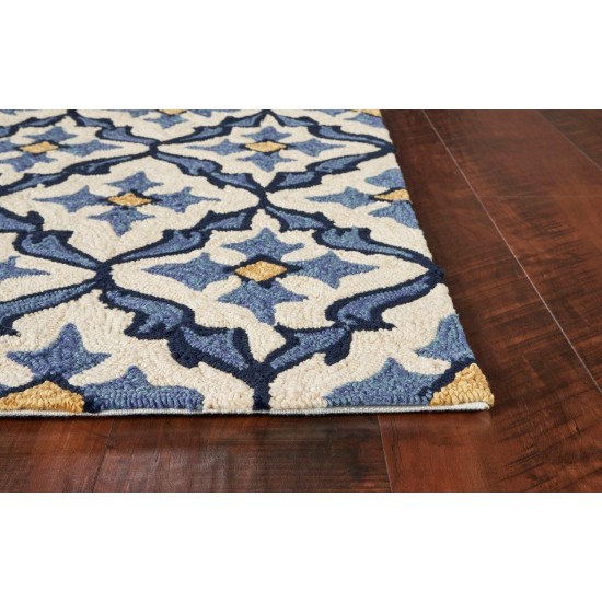 Harbor Ivory/Blue Mosaic 2' x 3' Rug