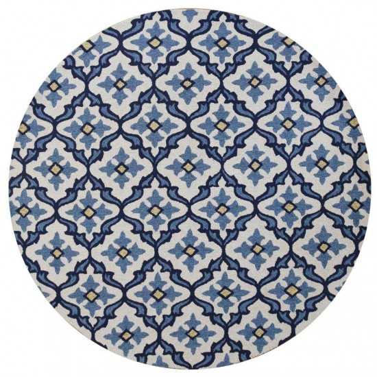 Harbor Ivory/Blue Mosaic 7'6" Round Rug