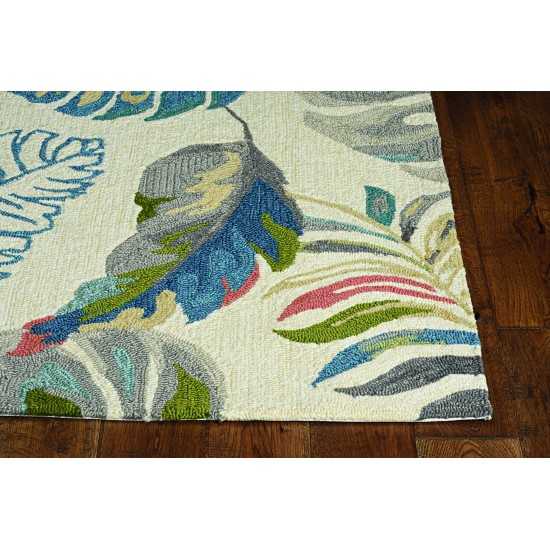 Harbor Ivory/Teal Palms 5' x 7'6" Rug