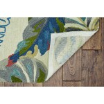 Harbor Ivory/Teal Palms 5' x 7'6" Rug