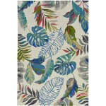 Harbor Ivory/Teal Palms 7'6" x 9'6" Rug