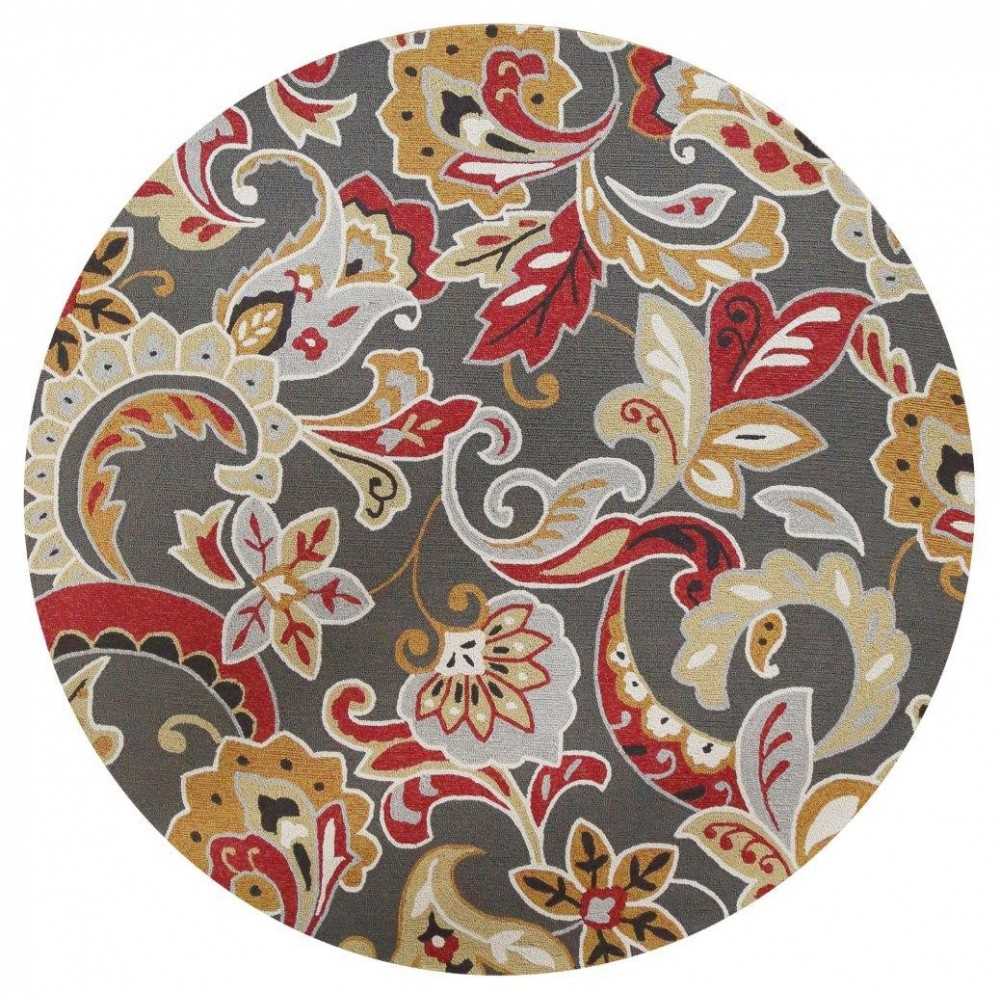 Harbor Taupe Flora 7'6" Round Rug