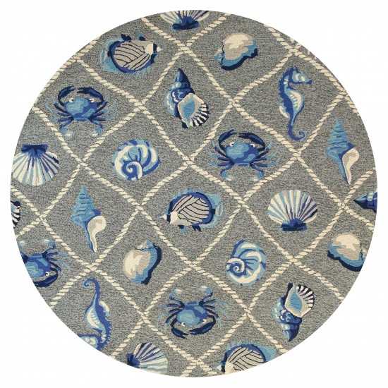 Harbor Grey Seaside 7'6" Round Rug