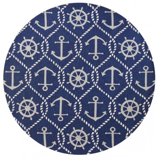 Harbor Navy Marina 7'6" Round Rug