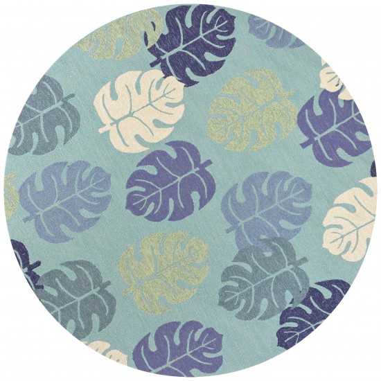 Harbor Turquoise Palms 7'6" Round Rug