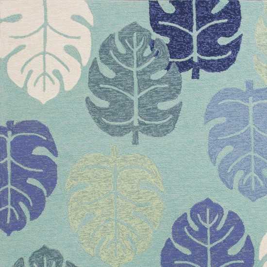 Harbor Turquoise Palms 7'6" Round Rug
