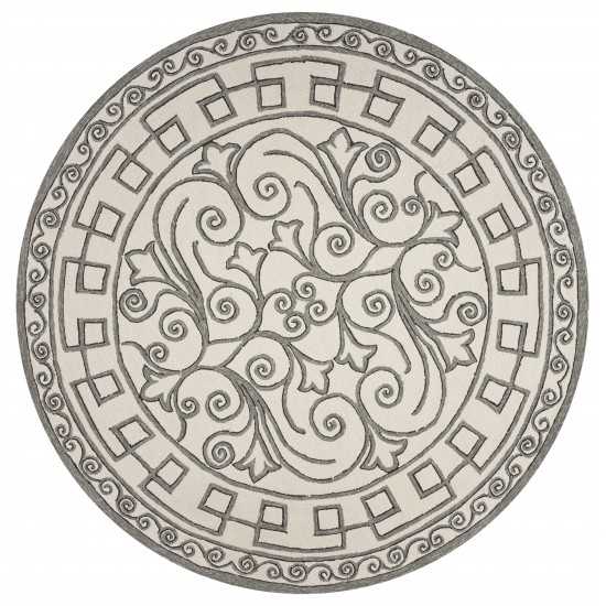 Harbor Ivory Grey Irongate 7'6" Round Rug