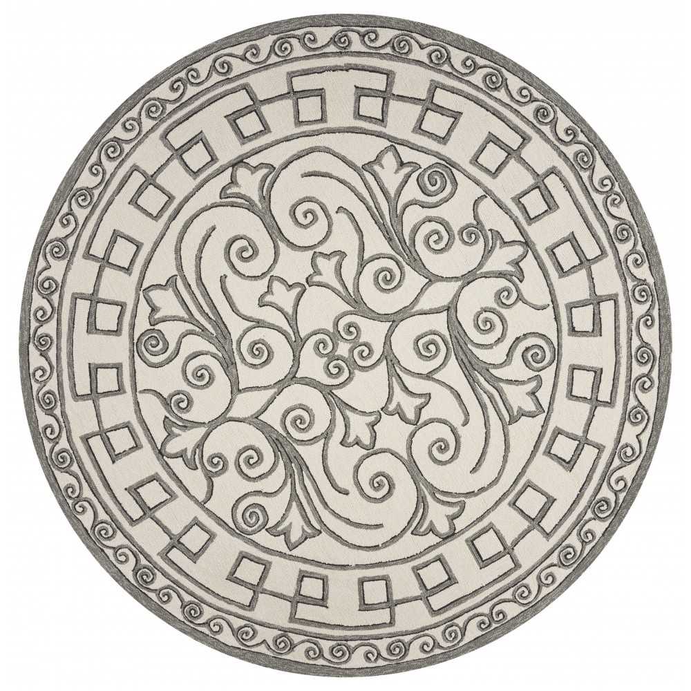 Harbor Ivory Grey Irongate 7'6" Round Rug