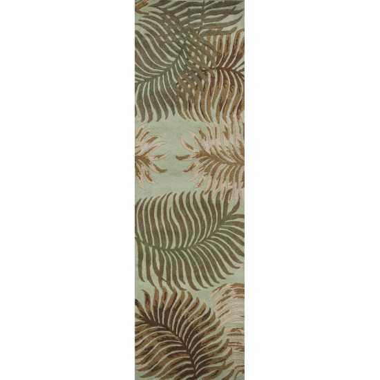 Havana Aqua Fern View 2'3" x 8' Runner Rug