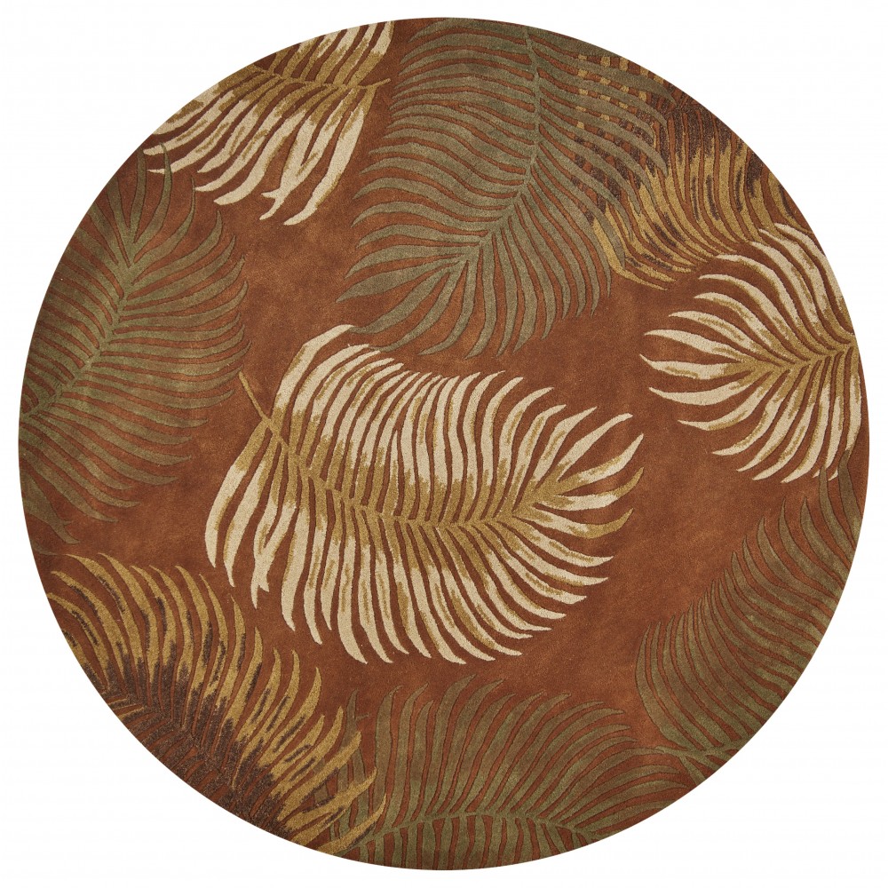 Havana Rust Fern View 7'6" Round Rug