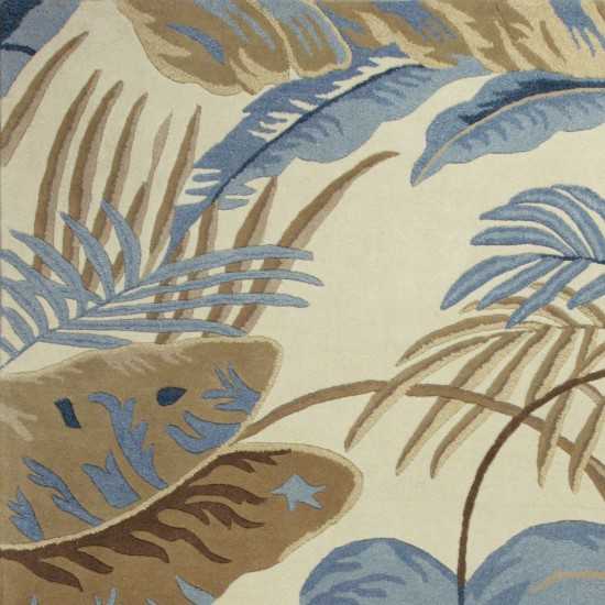 Havana Ivory/Blue Rainforest 2'3" x 8' Runner Rug