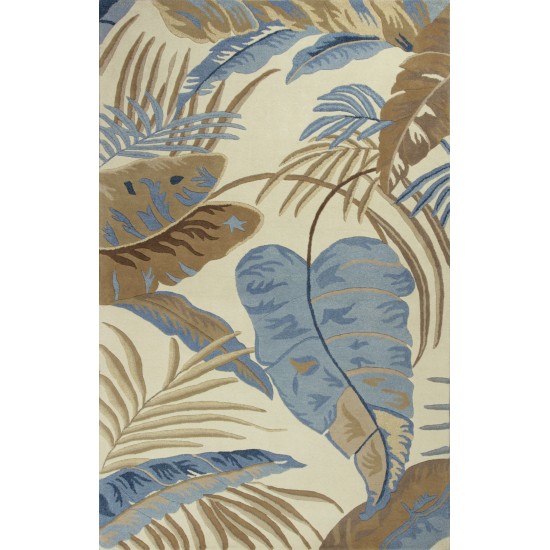 Havana Ivory/Blue Rainforest 3'3" x 5'3" Rug