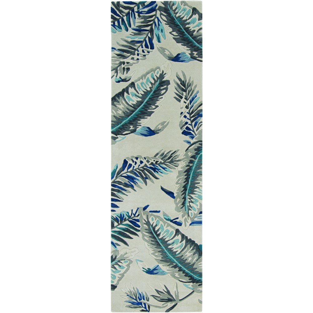 Havana Grey/Blue Tropics 2'3" x 8' Runner Rug