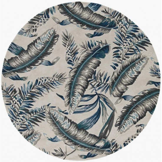 Havana Grey/Blue Tropics 7'6" Round Rug