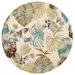 Havana Ivory/Blue Oasis 7'6" Round Rug