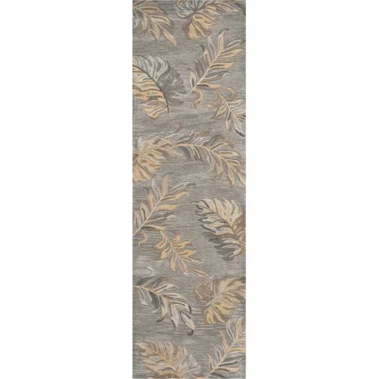 Havana Grey Palms 2'3" x 8' Runner Rug