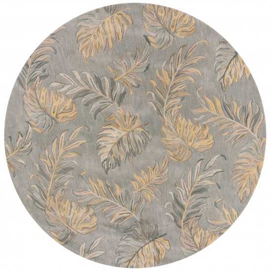 Havana Grey Palms 7'6" Round Rug