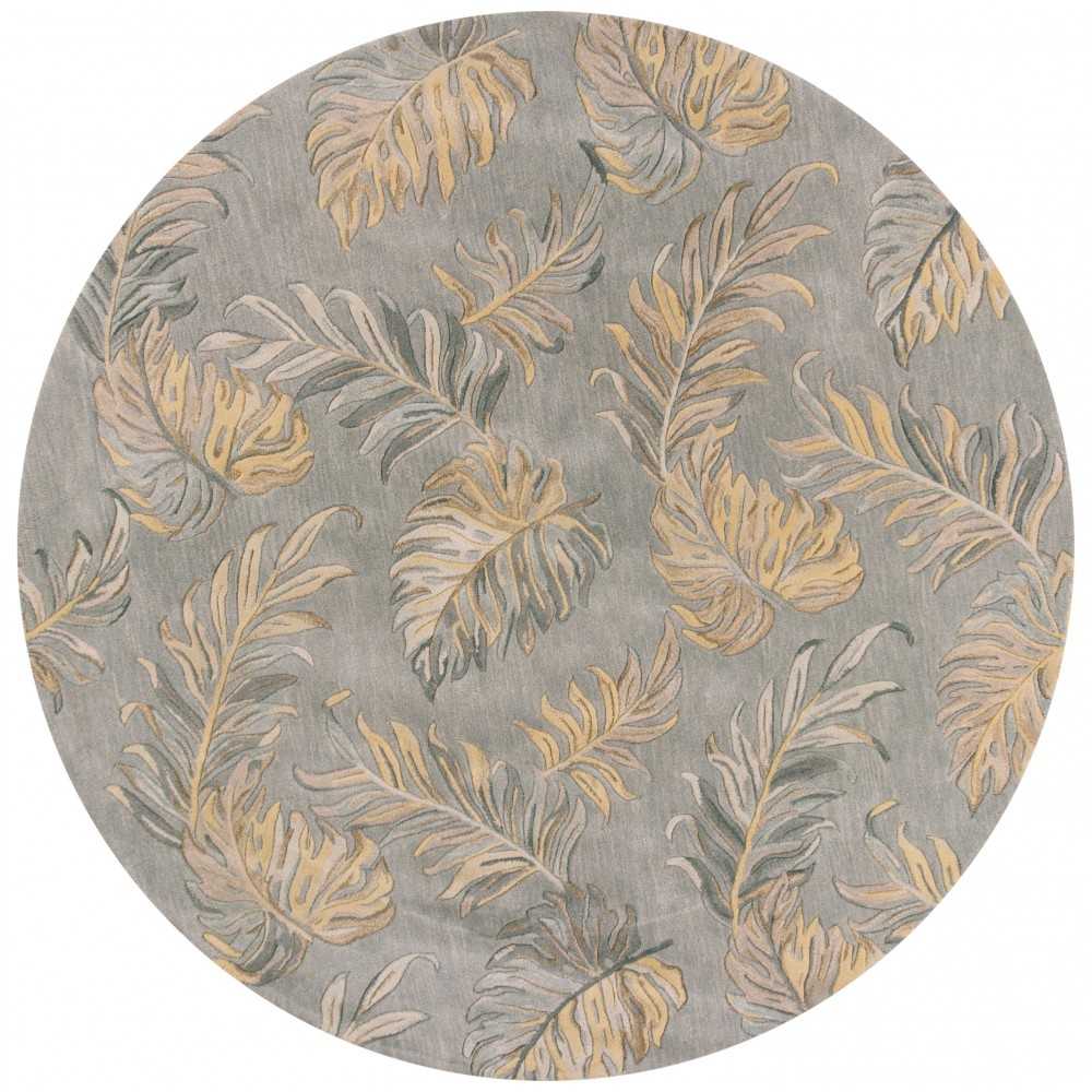 Havana Grey Palms 7'6" Round Rug