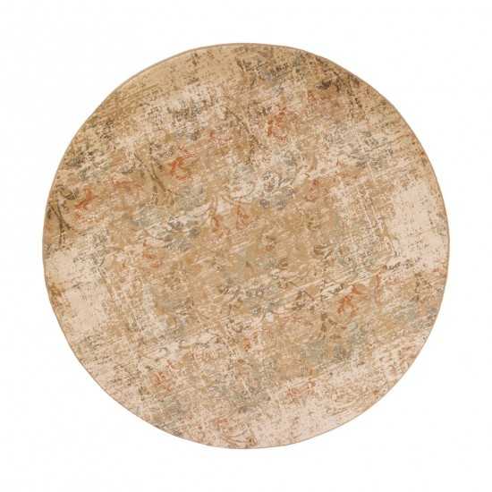 Heritage Champagne Damask 7'7" Round Rug