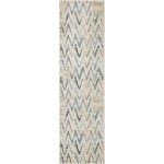 Heritage Ivory/Blue Chevron 2'2" x 7'11" Runner Rug