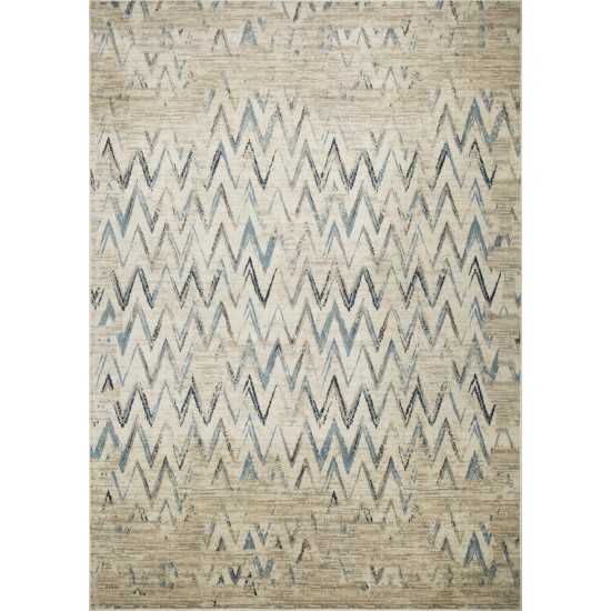 Heritage Ivory/Blue Chevron 5'3" x 7'8" Rug