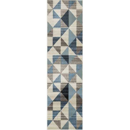 Heritage Blue/Grey Scope 2'2" x 7'11" Runner Rug