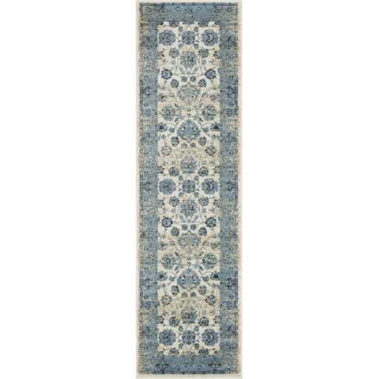 Heritage Ivory/Blue Elegance 2'2" x 7'11" Runner Rug