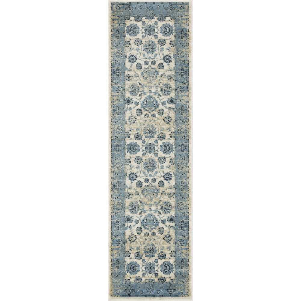 Heritage Ivory/Blue Elegance 2'2" x 7'11" Runner Rug