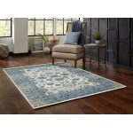 Heritage Ivory/Blue Elegance 2'2" x 7'11" Runner Rug