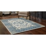 Heritage Ivory/Blue Elegance 2'2" x 7'11" Runner Rug