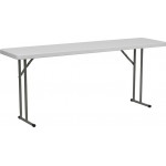 6-Foot Granite White Plastic Folding Training Table