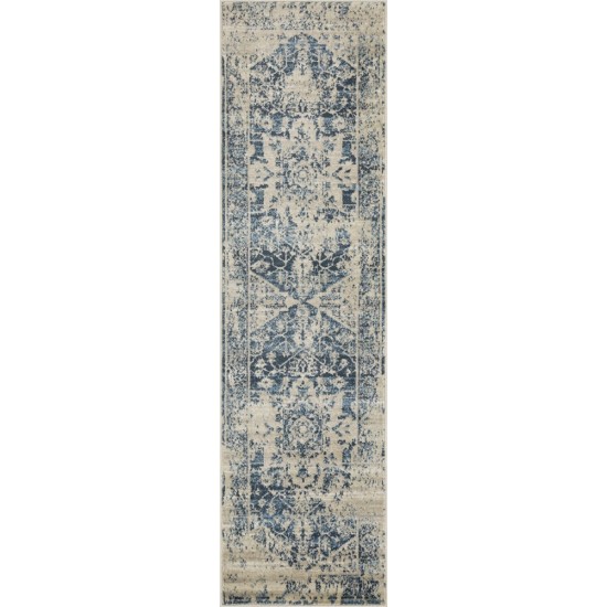 Heritage Ivory/Blue Traditions 2'2" x 7'11" Runner Rug