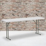 6-Foot Granite White Plastic Folding Training Table