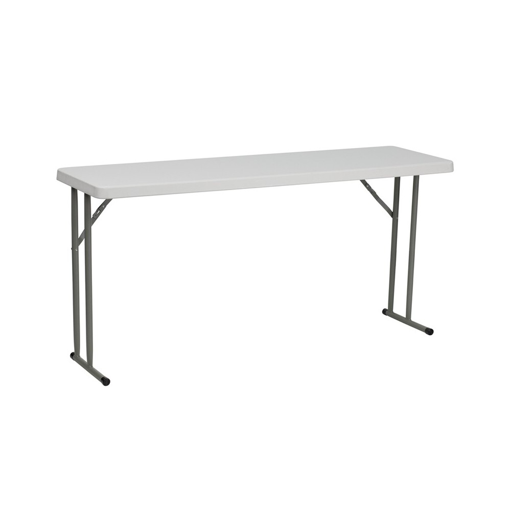 5-Foot Granite White Plastic Folding Training Table
