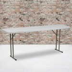 6-Foot Granite White Plastic Folding Training Table