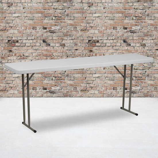 6-Foot Granite White Plastic Folding Training Table