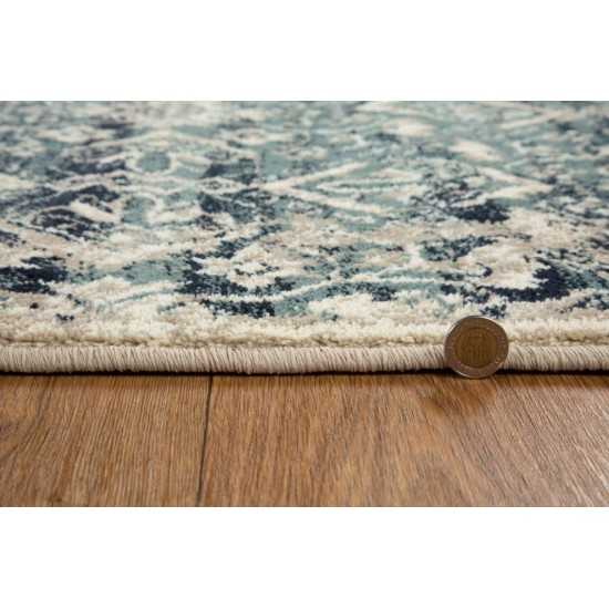 Heritage Ivory/Blue Anna 2'2" x 7'11" Runner Rug