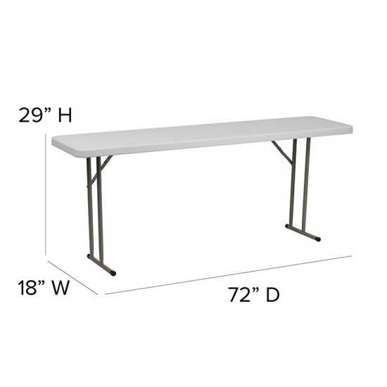 6-Foot Granite White Plastic Folding Training Table