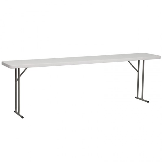 8-Foot Granite White Plastic Folding Training Table