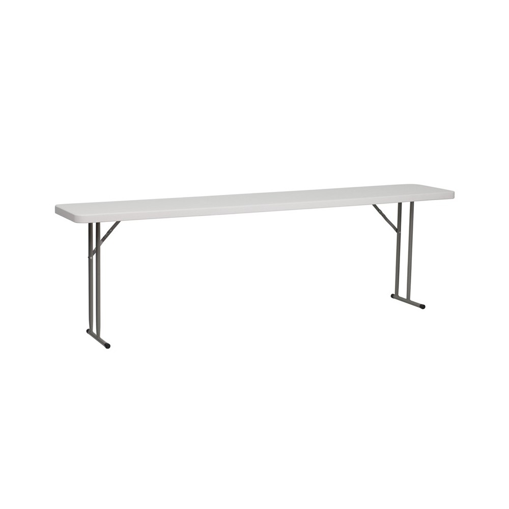 8-Foot Granite White Plastic Folding Training Table