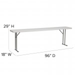 8-Foot Granite White Plastic Folding Training Table