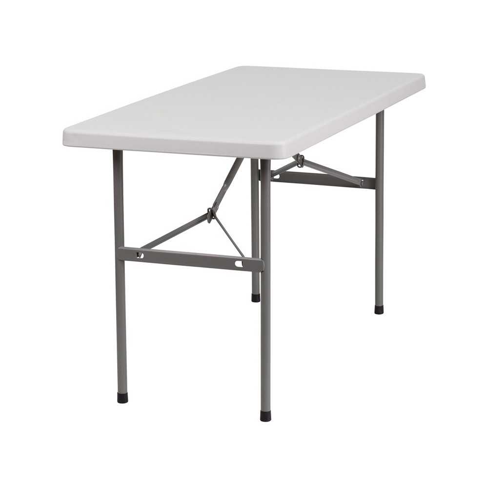 4-Foot Granite White Plastic Folding Table