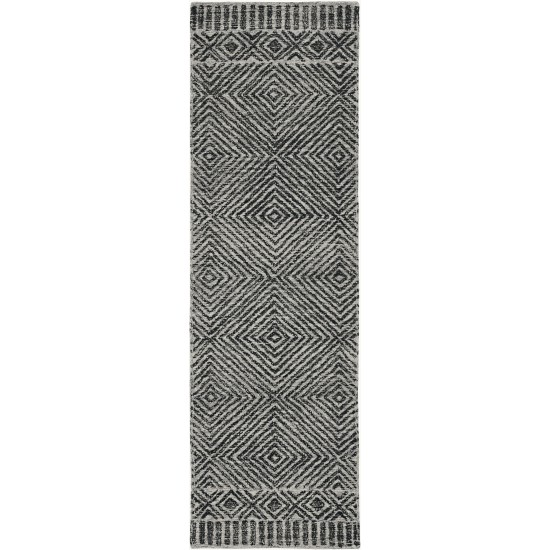 Hudson Grey/Black Retreat 2'3" x 8' Runner Rug