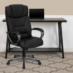 High Back Black LeatherSoft Executive Swivel Office Chair with Arms