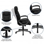 High Back Black LeatherSoft Executive Swivel Office Chair with Arms