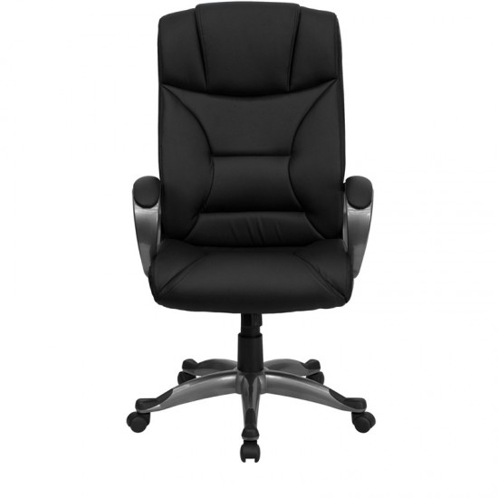 High Back Black LeatherSoft Executive Swivel Office Chair with Arms