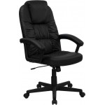 High Back Black LeatherSoft Executive Swivel Office Chair with Arms