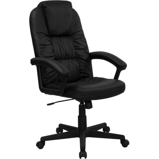 High Back Black LeatherSoft Executive Swivel Office Chair with Arms