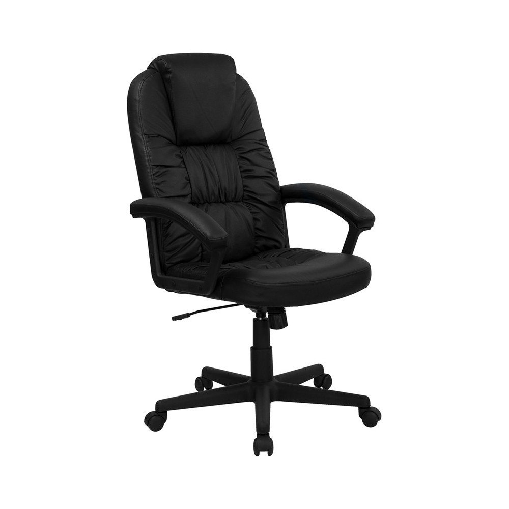 High Back Black LeatherSoft Executive Swivel Office Chair with Arms